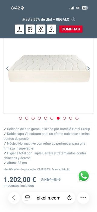 Oportunidad Cama completa Pikolin