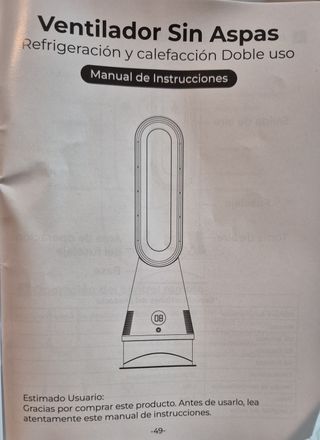 Ventilador Calefactor Torre Sin Aspas