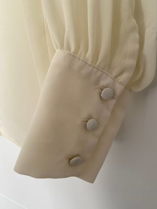 Blusa Zara Beige Transparente