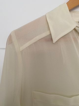 Blusa Zara Beige Transparente