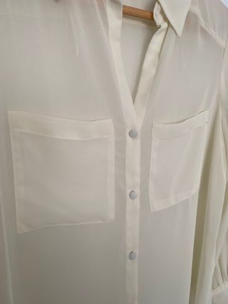 Blusa Zara Beige Transparente