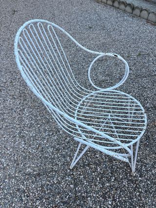 Mesa y 4 Sillas Hierro Blanco