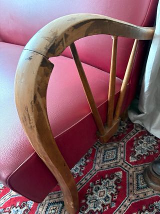 Divanetto vintage in pelle rossa