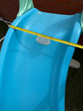 Tobogán infantil azul y naranja