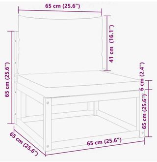 Sofá de jardín modular madera y tela