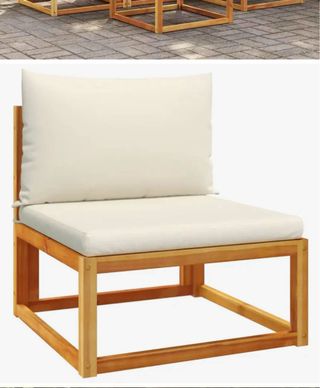 Sofá de jardín modular madera y tela