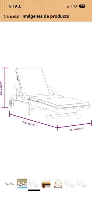 Tumbonas de madera (2 unidades)