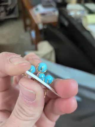 Pendientes Bolas Oro 18k Turquesas Grandes