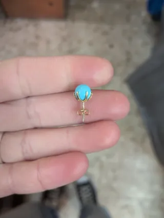 Pendientes Bolas Oro 18k Turquesas Grandes