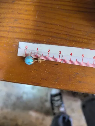 Pendientes Bolas Oro 18k Turquesas Grandes