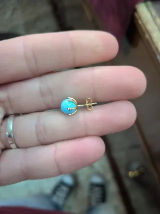 Pendientes Bolas Oro 18k Turquesas Grandes