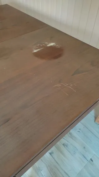 Mesa y 6 Sillas Comedor Madera y Tela