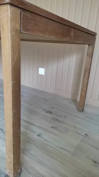 Mesa y 6 Sillas Comedor Madera y Tela