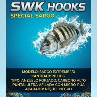 ¡OFERTA ANZUELOS SWK SPECIAL SARGO: 4 + 1 GRATIS!