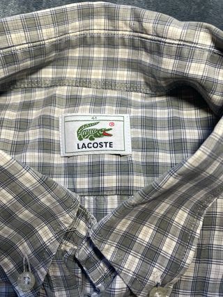 Camisa Lacoste Cuadros Gris y Blanco