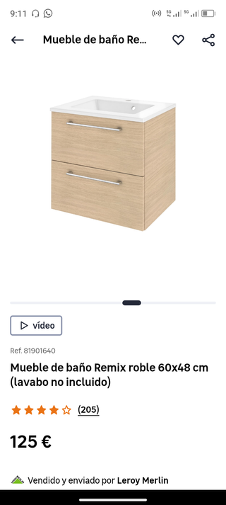 Mueble de baño madera y metal