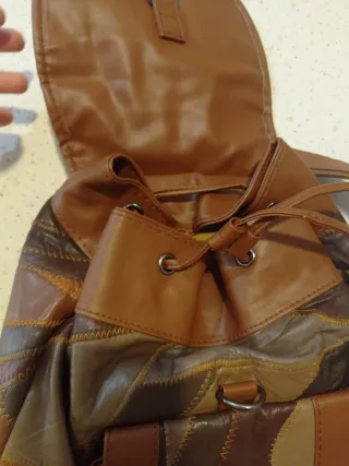 Mochila imitación cuero patchwork