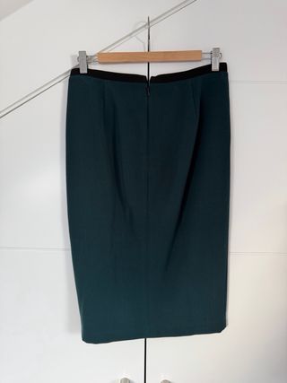 Falda Zara Talla M Verde falda de traje de oficina