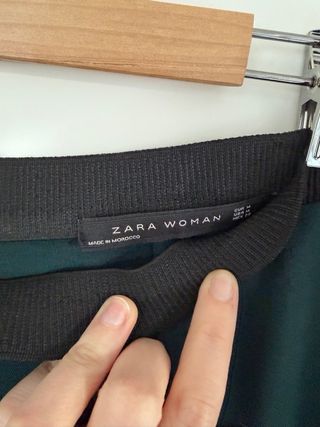 Falda Zara Talla M Verde falda de traje de oficina