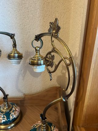 Lámparas de mesa vintage cerámica y Laton