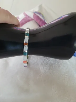 Original pulsera de piedras naturales planas