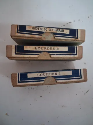 Diapositive stereoscopiche antiche in 3 scatole