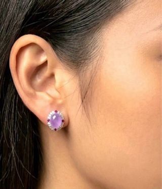 Pendientes Plata 925 Baño Oro Blanco Jade