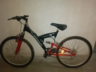 Bicicleta Montaña Full Suspended Negra/Roja