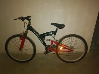 Bicicleta Montaña Full Suspended Negra/Roja