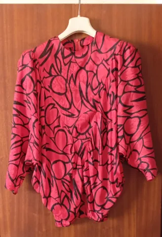 Completo donna vintage stampa astratta rosso