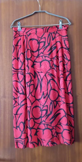 Completo donna vintage stampa astratta rosso