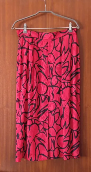 Completo donna vintage stampa astratta rosso