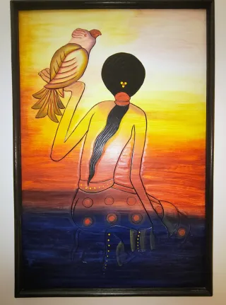 Quadro etnico in legno 60x90