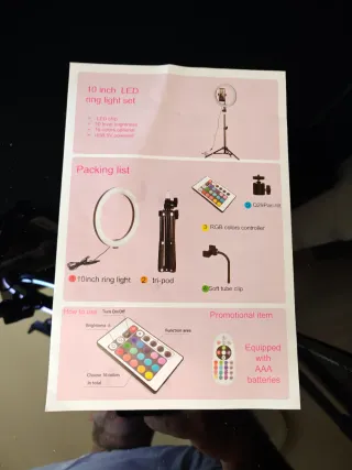 Kit Aro Luz LED Trípode Móvil