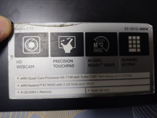 Notebook Acer Aspire E 15 E5-551G-88BW