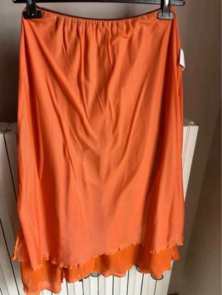 Gonna tulle vintage GIULIA GALANTI marrone/arancio