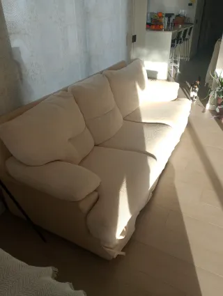 Sofá beige de tela