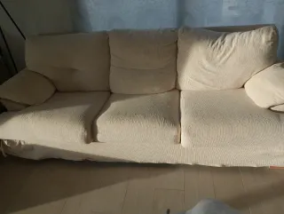 Sofá beige de tela