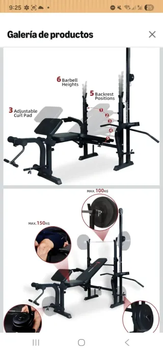 Banco de pesas multifuncional CCLIFE