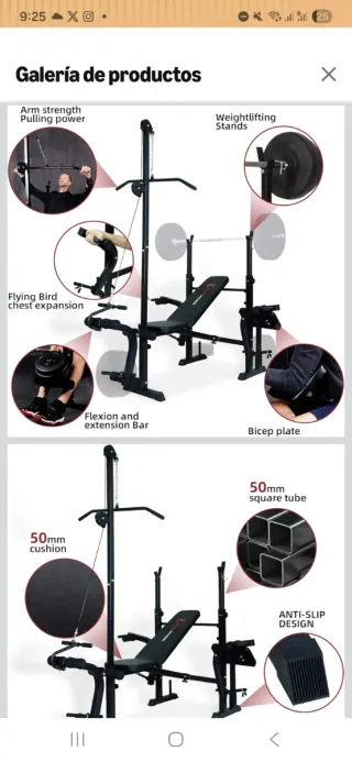 Banco de pesas multifuncional CCLIFE