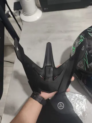 Casco Moto Cross/Carreras Negro y Verde