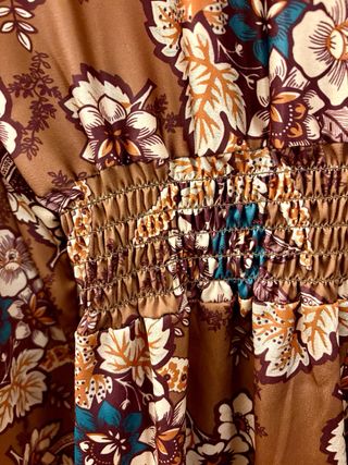 Vestito donna fantasia floreale marrone