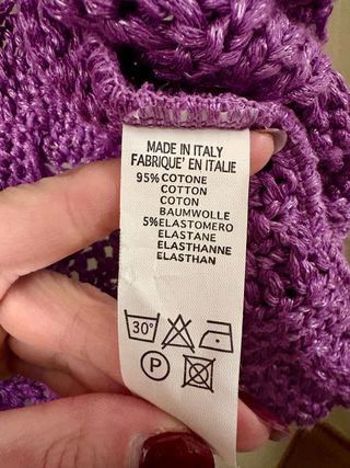 Coprispalla in cotone viola con bottoni