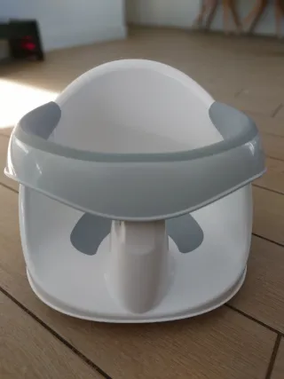 Asiento Bañera Bebé Blanco y Gris