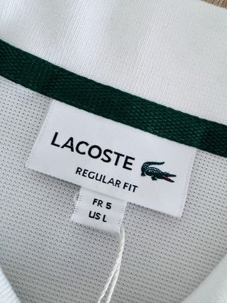 Polo Lacoste regular fit color Blanco