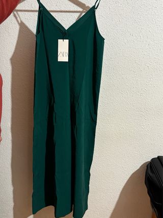 Vestido largo verde Zara