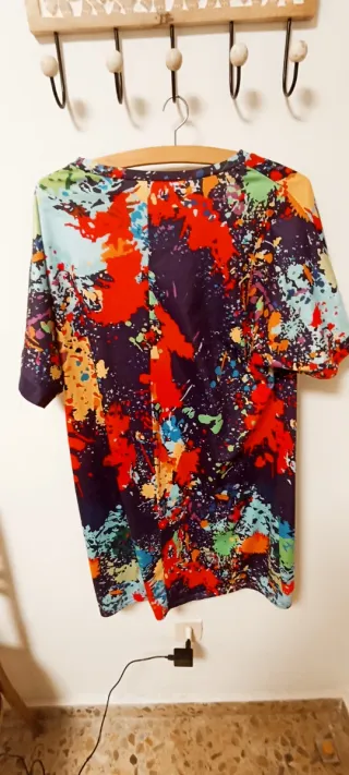 Vestido camiseta, manga corta de verano