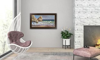 Cuadro al óleo: Mar y rocas