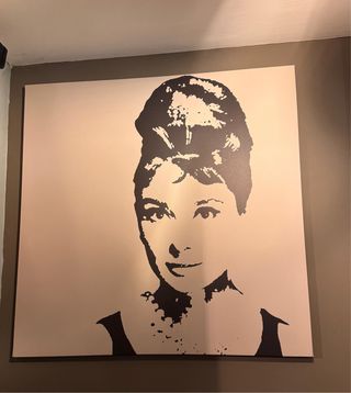 Cuadro Audrey Hepburn Beige y Negro