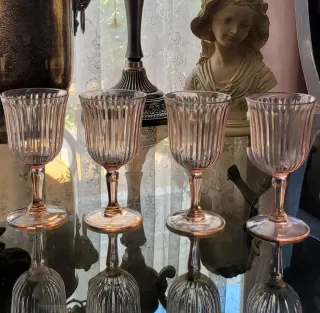 4 Copas de Cristal. H 11cm